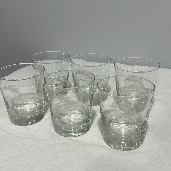 Pan Am Glasses Jet Clipper 1965 Inaugural Flight NY To Port-A-Prince Set Of 6 - Picture 8 of 16